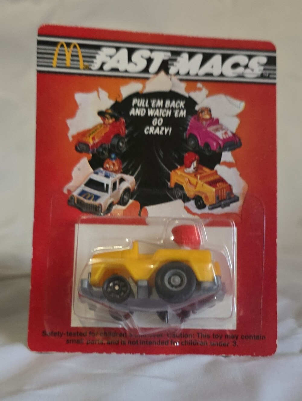 Vintage 1985 McDonalds Fast Macs Car Ronald McDonald Runabout Happy Meal MOC